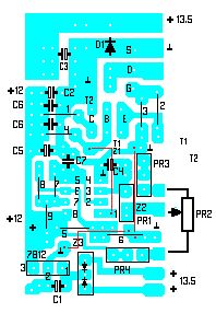 Photo of a PCB with unassembled electronic components for a DC motor PWM controller.