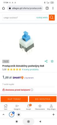 President Herbert 1 - Wybór przełączników 7x7x5 mm, 6 pin: locking czy unlock?