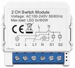 Forta dual-channel switch module with cable connection points.