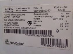 Kuchenka Amica G5E3.43ZpTeKD - uszkodzony przełącznik funkcji piekarnika