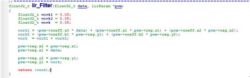 IIR Filter Implementation in C C code snippet showing the implementation of an IIR filter.