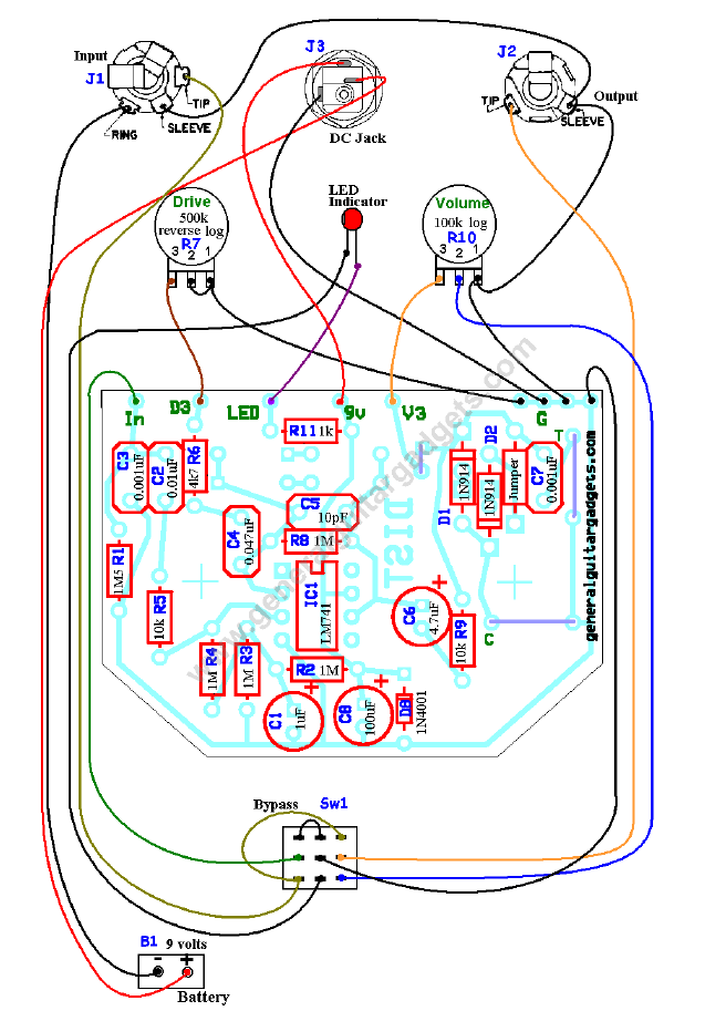 Mxr distortion 3 схема