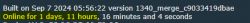Screenshot with information about the operating system online for 1 day, 11 hours, 16 minutes and 4 seconds.