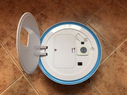 Wnętrze odkurzacza smart/robota sprzątającego z WiFi Medion 13277