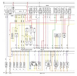 Schemat elektryczny przedstawiający połączenia obwodów samochodowych.