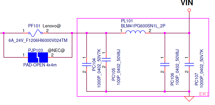 Zmostkowanie połączenia bez przelutowania elementu BLM41PG600SN1L