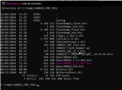 Windows command prompt screen showing a list of files in the C:\temp\LN882H_CMD_TOOL directory.