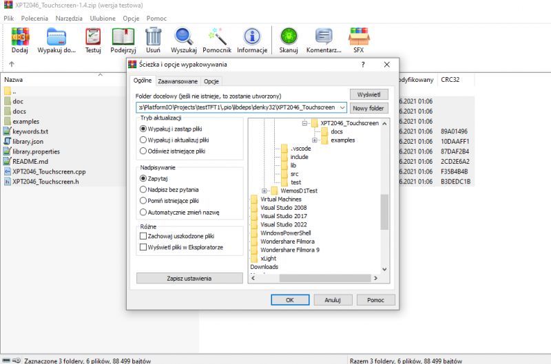 ZIP File Extraction Program Window ZIP file extraction program window displaying folder structure.