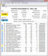 Sony Vaio VGN-FW51JF - Wolne działanie Windows, analiza SMART dysku
