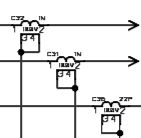 Identifying Electronic Component with 4 Pins Labeled C32, C31, 1N, 100V2, and C30 22p 100V2