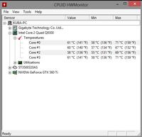 Czy temperatury ASUS GeForce 560 TI i Intel Q9300 są w normie?