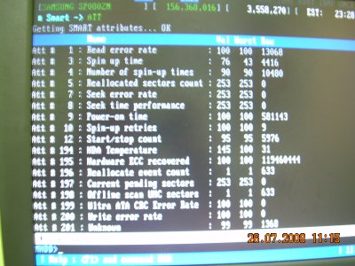 Czy można naprawić dysk SAMSUNG SP0802N z błędem SMART status BAD?