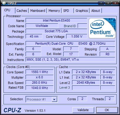 CPU-Z pokazuje inne wartości procesora