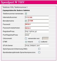 Speedport W700V - Router jako bramka voip z telefonem analogowym Speedport W700V - Router jako bramka voip z telefonem analogowym
