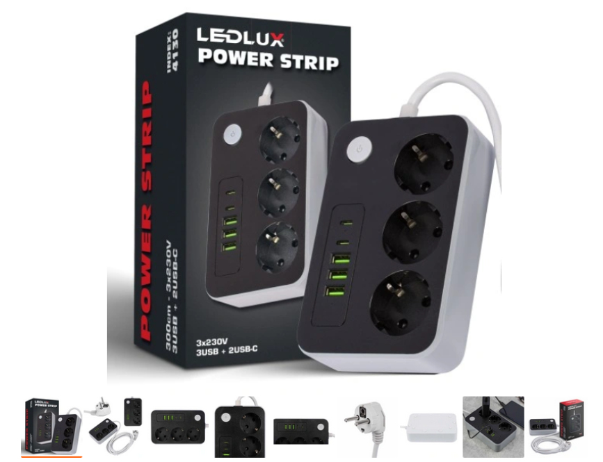 Przedłużacz/listwa zasilająca z USB i USB C za 40 zł? Wnętrze