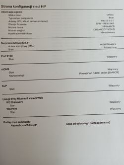 Photosmart C4780 HP - Problem z połączeniem do sieci