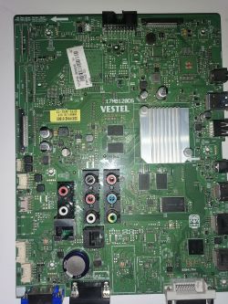 Płyta główna do monitora Toshiba TD-E493 Vestel 17MB120DS z widocznymi oznaczeniami i gniazdami.