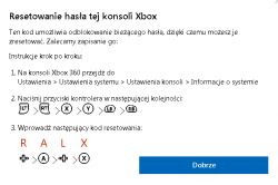 Xbox 360 - Nie pamiętam kodu do kontroli rodzicielskiej