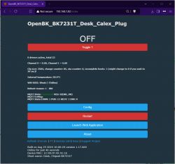 OpenBK web application interface for Desk Calex Plug device