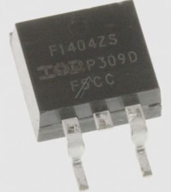 Tranzystor z trzema nóżkami i oznaczeniami F1404ZS, P309D, F7CC na obudowie.