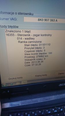 Jak usunąć błąd 16355 w sterowniku haka Audi A4 B8 2.0 TDI?