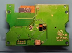 Front view of the circuit board of the Deta Grid Connect touchless hand switch with LED markings.