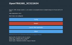 OpenTR6260 Interface with Configuration Buttons OpenTR6260 user interface with configuration information and buttons