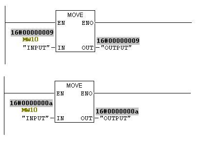 Step 7: Dlaczego zmienne MW0 aktywują wyjścia Q1.0-Q1.7?