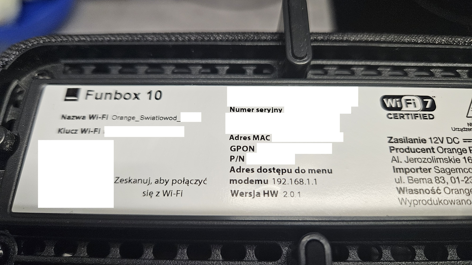 [Rozwiązano] Funbox 10 - Certyfikacja WiFi 7 i informacje o sprzęcie