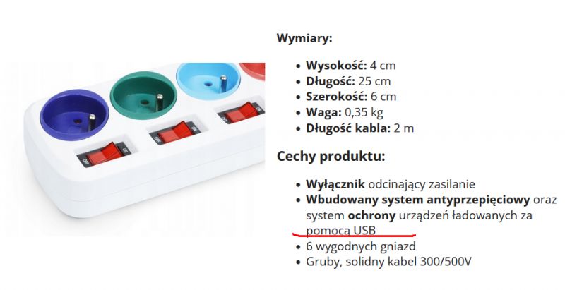 Interlook BA-3505-WHITE Power Strip Interlook BA-3505-WHITE power strip with colorful sockets and switches.