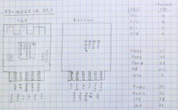 Sketch of the pin layout for the XY-WE2S-A V1.1 module