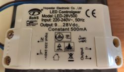 Dobór zasilacza LED zamiast spalonego 9...28Vdc, constant 500mA