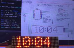 A simple simulation of the MAX7219 matrix display - how I speed up the creation of clock controller
