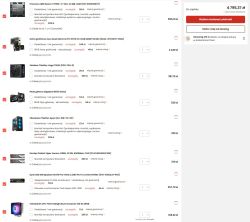 Lista części do komputera PC z cenami i całkowitym kosztem 4795,37 zł.