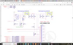 Schemat elektroniczny płyty głównej z oznaczeniem ścieżek LCD.