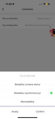 Interfejs aplikacji mobilnej z ustawieniami typu przełącznika.