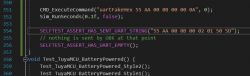 Screenshot of C code related to UART self-test.