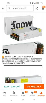 Zasilacz LED 24V 300W EK z obudową metalową i wentylatorem chłodzącym