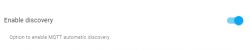 MQTT Automatic Discovery Option Switch with MQTT automatic discovery option enabled.