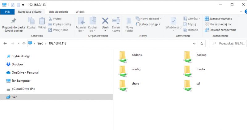 Network Directory View in Windows Screenshot of a Windows window showing a network directory view.