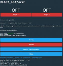 Tasmota replacement for BL602, programming, pairing with Home Assistant, now with OTA working!