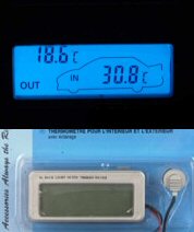 Mały, podświetlany termometr LCD do samochodu
