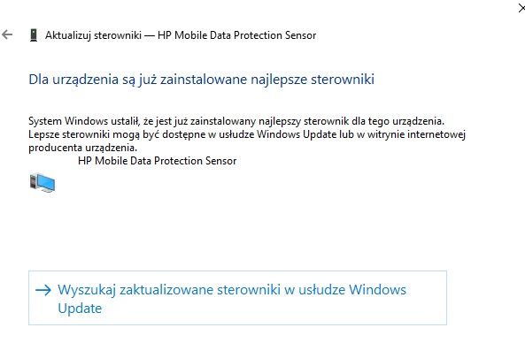 Hp mobile data protection sensor driver windows 10