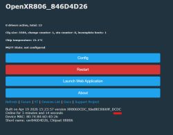 Tuya XR806 RT-WT501 flashed with OpenXR806 via phoenixMC, no AP or logs?