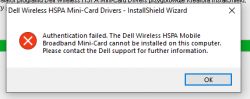 Dell E6440 + WWAN DW5550 - Brak autoryzacji przy instalowaniu sterownika WWAN Dell E6440 + WWAN DW5550 - Brak autoryzacji przy instalowaniu sterownika WWAN