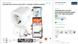 Blow Smart Home WiFi Socket with Tuya Blow Smart Home WiFi socket with packaging and Tuya mobile app.