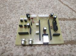 PCB board with mounted electronic components.