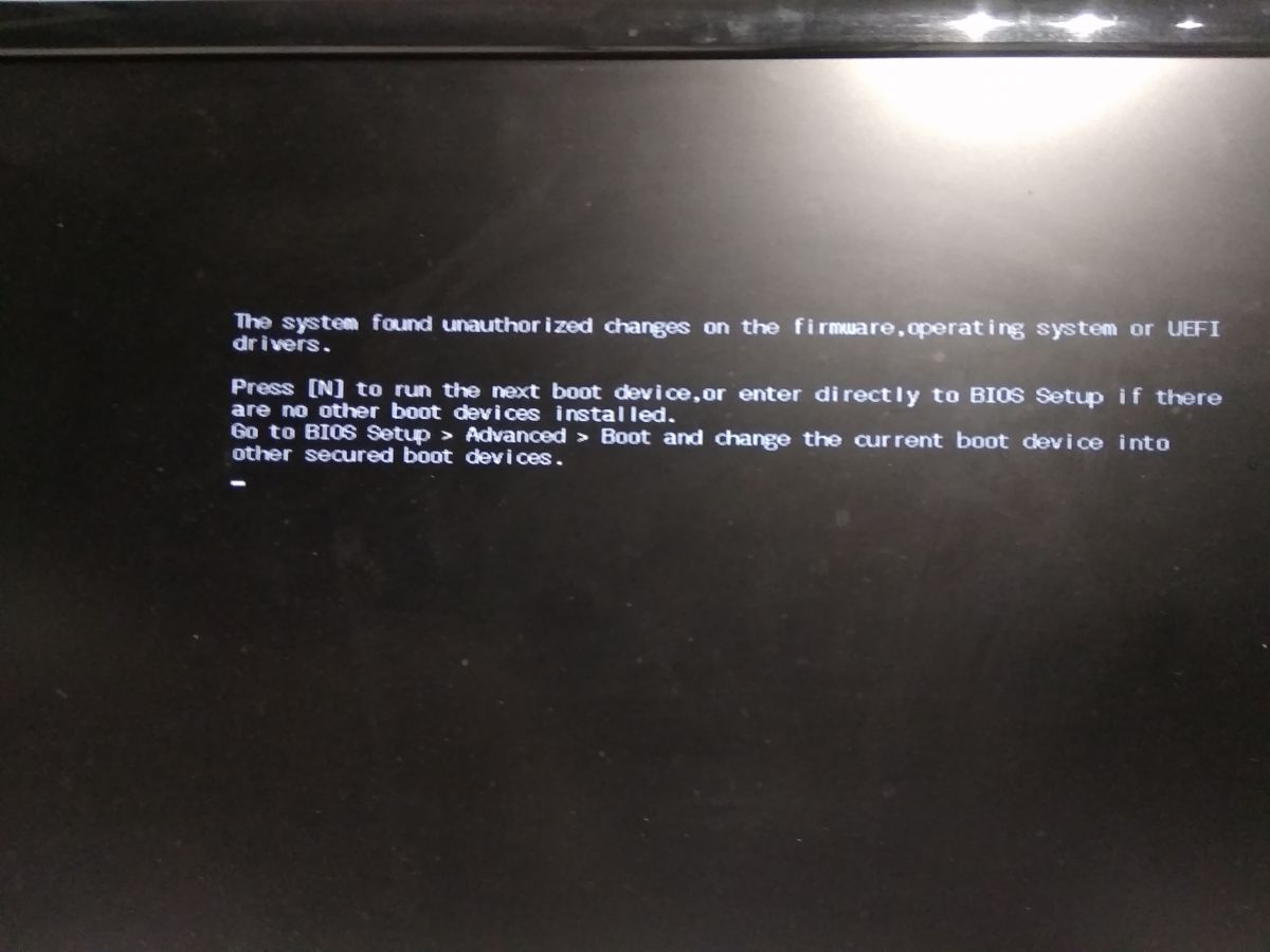 The system found unauthorized changes on the firmware operating system or uefi drivers что делать