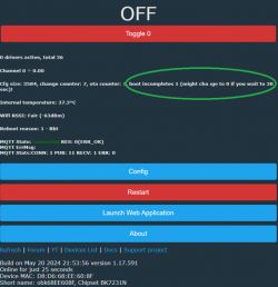 Screenshot of a software interface displaying device status information.
