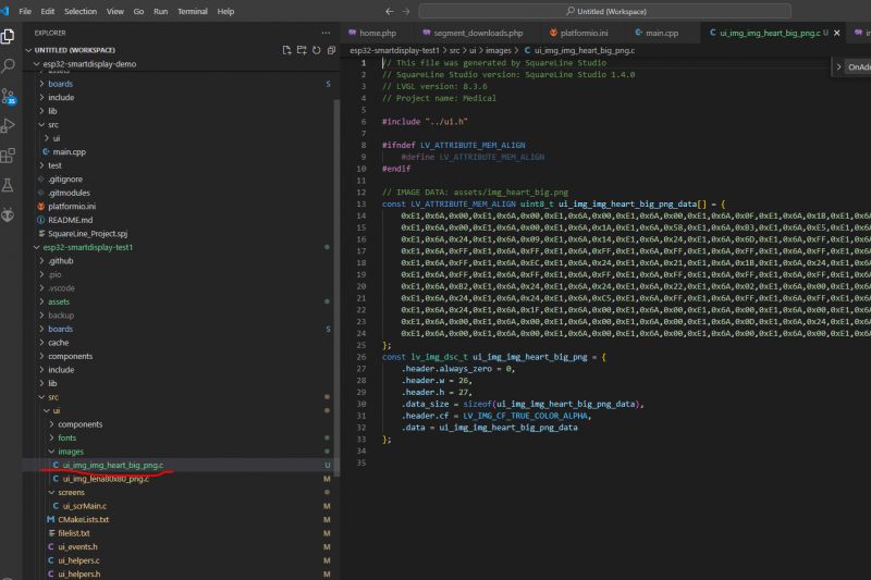 ESP32 and touch display - part 5 - LVGL in SquareLine Studio ESP32 and touch display - part 5 - LVGL in SquareLine Studio